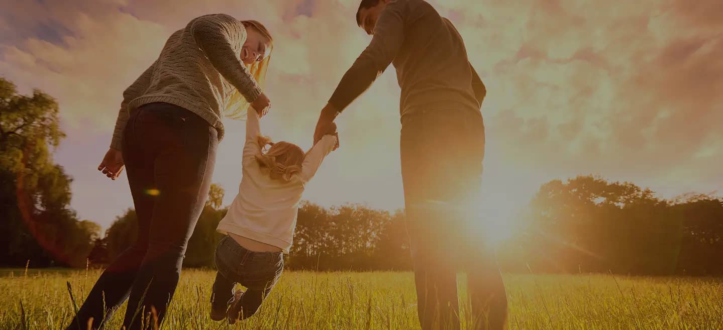 Family silhouette background